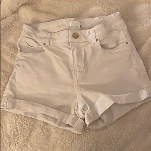 H&M White High-rise white jean shorts